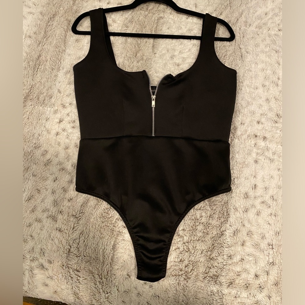 Zip front body suit